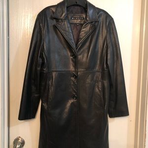 Women’s full length leather coat